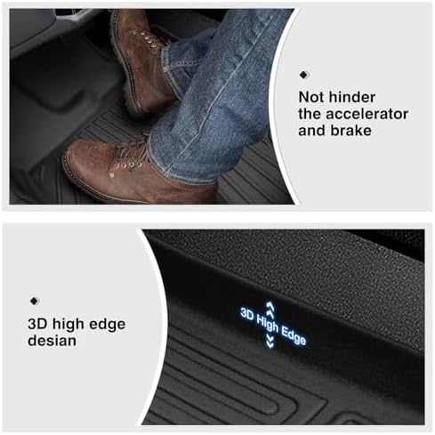 Powerty Floor Mats for 2023 2024 2025 2026 Lexus RX RX350 RX350h RX500h (NOT for RX450h+ PHEV) All Weather 3D TPE Anti-Slip Car Liners for 1st & 2nd Row Accessories