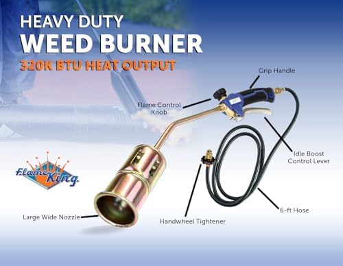 Flame King YSN320K 320,000 BTU Propane Torch Weed Burner with 6-ft Hose