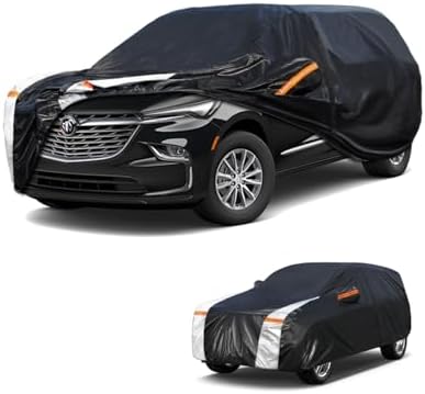 Large SUV Car Cover for Buick Enclave 2007-2026 100% Waterproof All Weather, Heavy Duty Outdoor Full Exterior Covers Rain Sun Wind UV Protection.