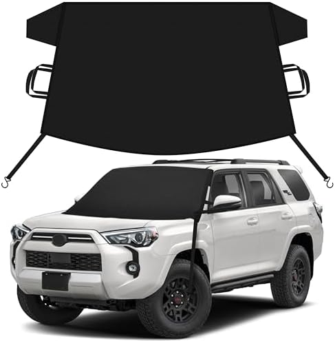 EcoNour Car Snow Cover Compatible for Toyota 4Runner | Windshield Cover for Ice and Snow with S-Hook Straps | Heavy-Duty 600D Oxford Winter Car Cover, Waterproof & Anti-Slip