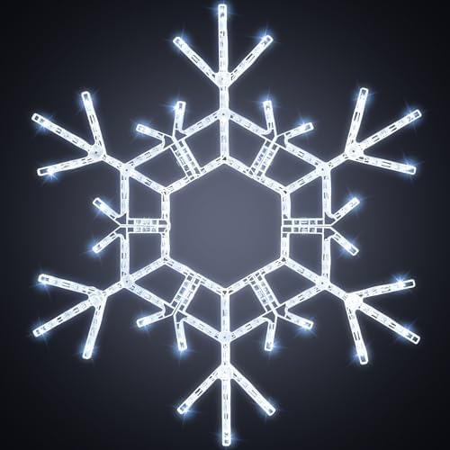 Brightown Christmas Lights Outdoor, 108LED 36" Folding Big Snowflake Lights