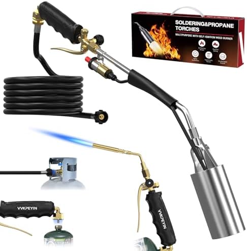 Propane Torch Weed Burner, 2-in-1 Weed Torch & Brazing Torch with 12FT Hose