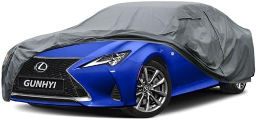 GUNHYI Premium Car Cover Custom Fit Lexus RC, 16 Layers Heavy Duty Car Cover Waterproof All Weather with Zipper Door for Sun Rain Snow Dust Uv Protection