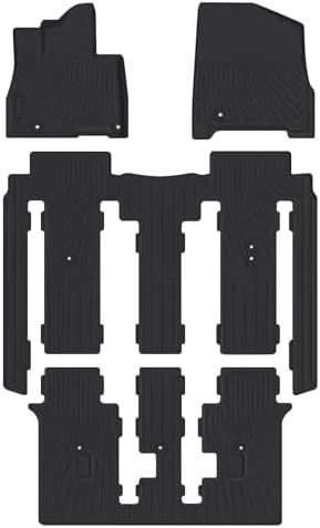 Powerty Floor Mats for 2022-2025 2026 Kia Carnival Gas 8 Seats (NOT for Prestige & Hybrid Models) All Weather 3D TPE Anti-Slip Car Liners for 1st & 2nd & 3rd Row Accessories