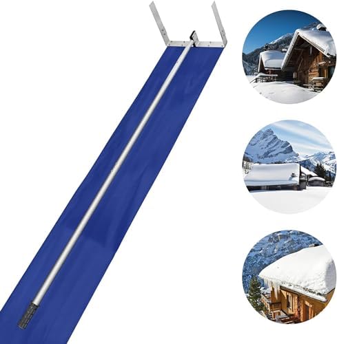 Premium 20 Feet Aluminum Snow Rake with Anti-Skid Handle & Snow Slide - Efficiently Remove Snow, Leaves, and Debris