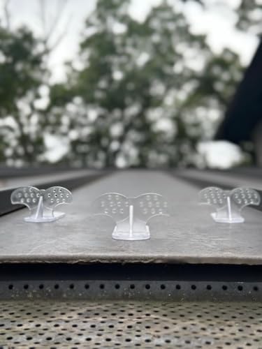 Roof Guards for Metal Roof - Snow Guards Steel Standing Seam Roof - Fits 1.5 Inch Flat Area (10 Pack) - Prevent Sliding Ice Snow Stop Buildup - Made Out of ABS (10 Pack Clear)