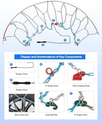 Snow Tire Chains for Light Truck SUV Pickup Trucks, Set of 2（SCRV255）