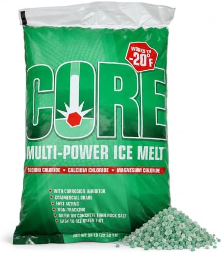 Premium Ice Melt, Blue (50 lb Bag) – Fast-Acting, Industrial-Grade Snow Melter for Sidewalks, Driveways & Parking Lots, Melts to -20°F, Concrete Safe, Non-Greasy, Slip-Free Formula