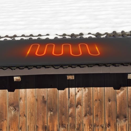 Heated Snow Melting Mat, 13in x 10Ft Heated Outdoor Mats with 120 ℉ Setting Temps for Winter Snow Removal, Non Slip PVC Snow and Ice Melting Mat for Walkway Roof Stair