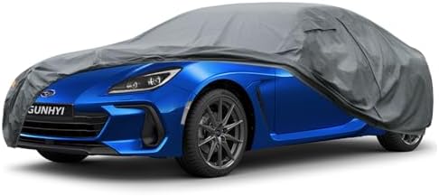 GUNHYI Premium Car Cover Custom Fit Subaru BRZ, 16 Layers Heavy Duty Car Cover Waterproof All Weather with Zipper Door for Sun Rain Snow Dust Uv Protection
