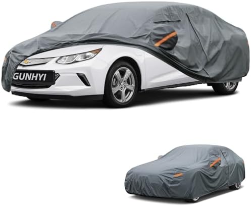 GUNHYI Premium Car Cover Custom Fit Chevrolet Volt, 16 Layers Heavy Duty Car Cover Waterproof All Weather with Zipper Door for Sun Rain Snow Dust Uv Protection