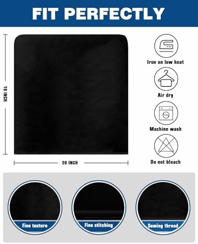 Solid Black Chair Back Covers Set of 8 Pure Black Color Simple Modern Minimalism Washable Removable Chair Cover Slipcover Protector for Dining Room Hotel Party Holiday Decor