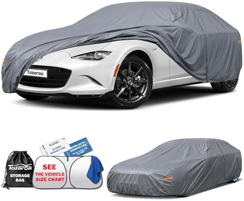 Car Cover Waterproof All-Weather,Outdoor Full Exterior Coupe Covers (Length up to 165 inch) Custom Fit for Mazda Miata MX 5,Honda S2000,BMW Z3,Audi TT,Audi TTS,etc,Size C1(See Size Chart)