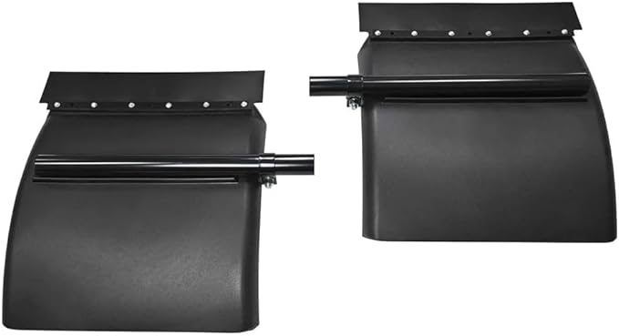 Mytee Products (4 Pack/8 Pcs) Black Poly Quarter Fender for Semi Truck Set 24"x24" - Standard Mounting Tube Bracket Kit Included - Semi Truck Accessories for Kenworth Freightliner Peterbilt