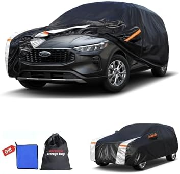 Ford Escape Car Cover 100% Waterproof All Weather, Gift with Towel, 10 Layers SUV Car Cover Custom Fit 2000-2026 Ford Escape, Full Exterior Car Covers Rain Sun UV Protection with Door Zipper.