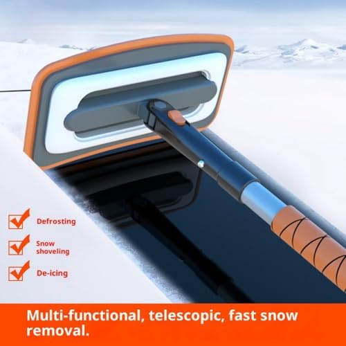 Strong Collapsing Vehicle Snow Shovel Weather Immune Aluminum Alloy Wide Drill for Quick Ice Extracting on Automobiles Trucks and Backpacking Use Telescopic Car Ice Collector