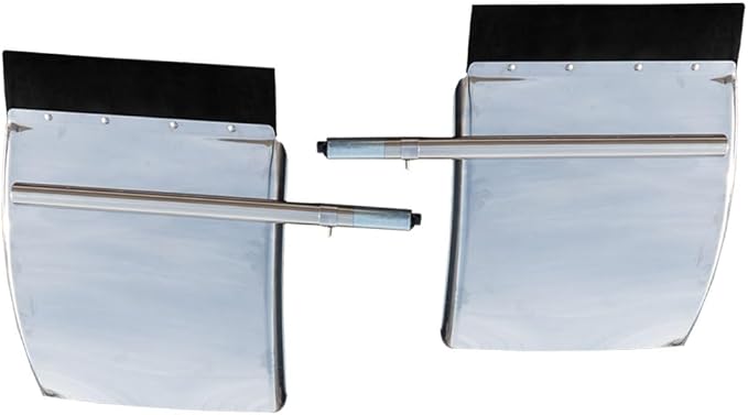 Mytee Products 24" x 29" Stainless Steel Quarter Fender Set for Semi Trucks – Polished Finish with Tube Bracket Mounting Kit, Universal Fit for Trailers & Class 8 Vehicles (Left & Right Set)