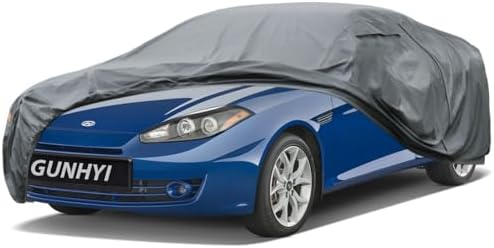 GUNHYI Premium Car Cover Custom Fit Hyundai Tiburon, 16 Layers Heavy Duty Car Cover Waterproof All Weather with Zipper Door for Sun Rain Snow Dust Uv Protection