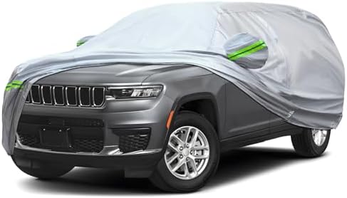6-Layer Full Car Cover is All-Weather Waterproof, Universal in All Seasons, Snow Prevention, Rainproof, Acid Rainproof, Sunscreen, Ultraviolet-Proof, Applicable to SUV and MPV (201"-211")