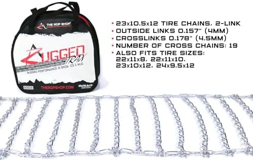 The ROP Shop Pair of 2 Link Tire Chains & Tensioners 23x10x12
