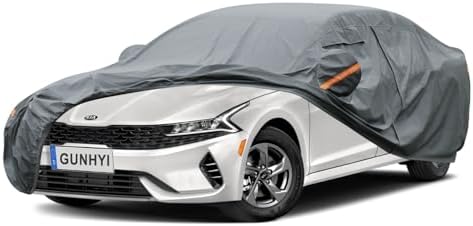 GUNHYI Premium Car Cover Custom Fit Kia Optima/Kia K5, 16 Layers Heavy Duty Car Cover Waterproof All Weather with Zipper Door for Sun Rain Snow Dust Uv Protection