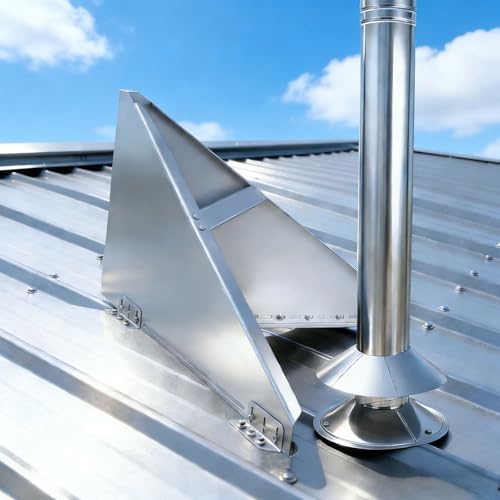 304 Stainless Steel Roof Snow Diverter Snow Guards,Snow Splitter for Metal Roofs,Roof Vent Snow Guard，forprotection Stack Pipes and Chimneys Roof（Universal Adjustable Angle，Brushed Surface）