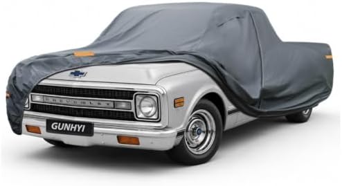 GUNHYI Premium Truck Cover Custom Fit Chevrolet C10, 16 Layers Heavy Duty Truck Cover Waterproof All Weather with Zipper Door for Sun Rain Snow Dust Uv Protection
