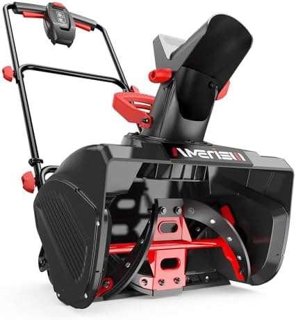 AMERISUN 18-Inch Electric Snow Blower, 30 FT Throw Distance, 15-Amp Corded Snow Thrower, 2200 RPM Motor, Lightweight Snow Removal Machine for Driveway, Sidewalk, Patio & Small Yard