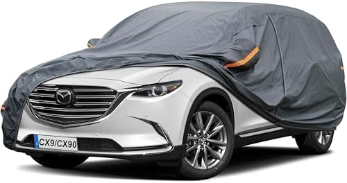 GUNHYI Premium Car Cover Custom Fit Mazda CX-9/CX-90 (2007-2026), 16 Layers Heavy Duty Car Cover Waterproof All Weather with Zipper Door for Sun Rain Snow Dust Uv Protection