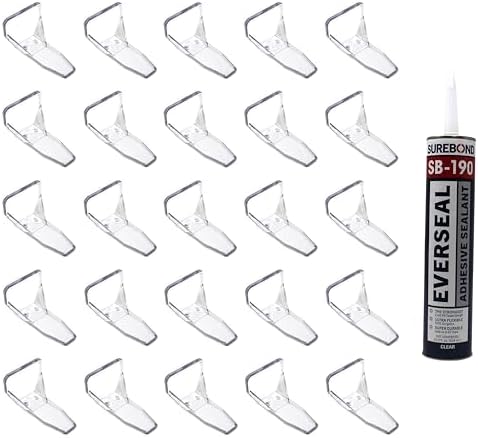 JSP Manufacturing Clear Plastic Alpine 25 Piece Mini Snow Guards with Mounting Hardware for Adhesive or Mechanically Fasten on Metal Roofs (Snow Guards with Adhesive)
