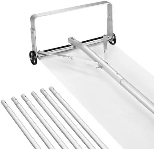 VEVOR Snow Roof Rake, 5.2-30 ft Adjustable Reach, 18.5'' Aluminum Blade, Roof Rakes for Snow Scraper with Wheels & Slide, Roof Snow Removal Tool for House Rooftop Leaves Debris Clearing