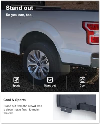 Kiwi Master No Drill Mud Flaps for 2015-2020 Ford F-150 with Fender