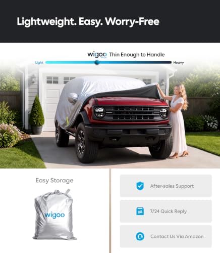 Wigoo Ford Bronco 4-Door Car Cover 2021-2026, Waterproof All Weather