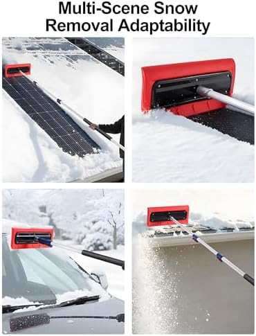 Leaf Roof Rake, 78-157in Adjustable Length Snow Roof Rake，110in