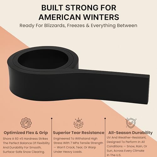 SIMOND STORE Rubber Cutting Edge for Snow Plow –Heavy Duty 60" x 4" x 0.75"