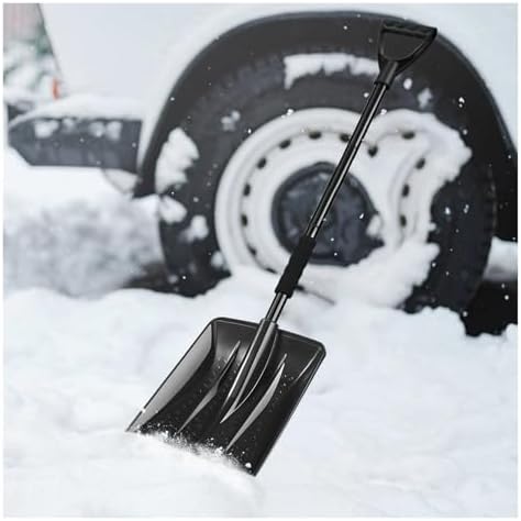 Adjustable Car Snow Shovel, Heavy Duty Telescopic Ice Scraper, 360° Rotating Lightweight Snow Removal Tool for Emergency Vehicle SUV Truck Camping