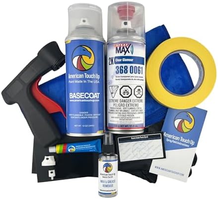 American Touch Up Paint Compatible with Toyota | 205 Satin Black Metallic | Spray Paint - Basecoat/2k Spraymax KIT