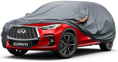 GUNHYI Premium Car Cover Custom Fit Infiniti QX50, 16 Layers Heavy Duty Car Cover Waterproof All Weather with Zipper Door for Sun Rain Snow Dust Uv Protection