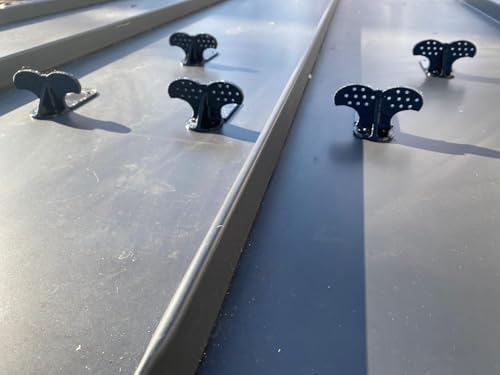 Roof Guards for Metal Roof - Snow Guards Steel Standing Seam Roof - Fits 1.5 Inch Flat Area (10 Pack) - Prevent Sliding Ice Snow Stop Buildup - Made Out of ABS (10 Pack Black)