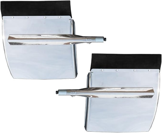 Mytee Products 24" x 29" Heavy-Duty Stainless Steel Quarter Fenders with Triangle Support Bracket, Polished Finish, Set of 2 for 18-Wheelers, Semi-Trailers & Class 8 Trucks