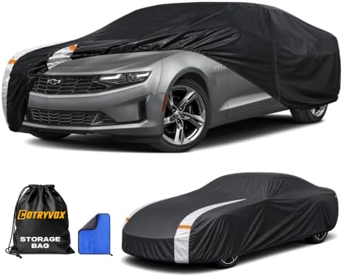 Chevrolet Chevy Camaro Car Cover 100% Waterproof All Weather, Gift with Towel, 10 Layers Car Cover Custom Fit 1970-2026 Camaro ZL1/SS/Z28/LT/LE/LS, Full Exterior Cover Rain Sun UV Protection.