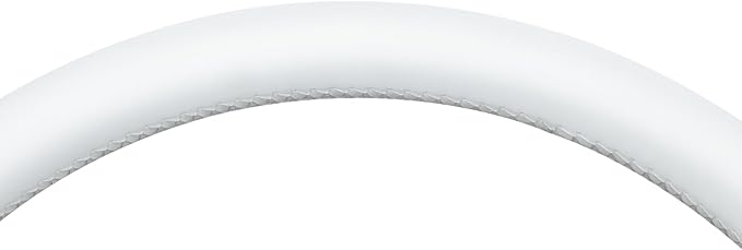 MEWANT Hand Stitched Steering Wheel Cover for Chevy Silverado 1500 2003-2006 DIY White Faux Leather Steering Wheel Wrap