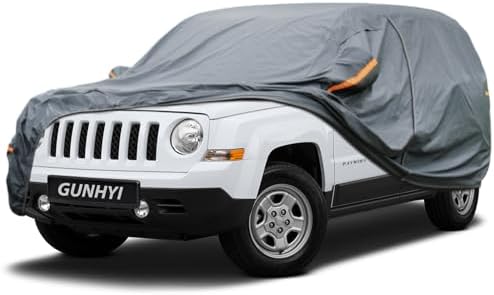 GUNHYI Premium Car Cover Custom Fit Jeep Patriot, 16 Layers Heavy Duty Car Cover Waterproof All Weather with Zipper Door for Sun Rain Snow Dust Uv Protection