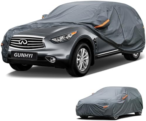 GUNHYI Premium Car Cover Custom Fit Infiniti FX-Series FX35/FX45/FX50, 16 Layers Heavy Duty Car Cover Waterproof All Weather with Zipper Door for Sun Rain Snow Dust Uv Protection
