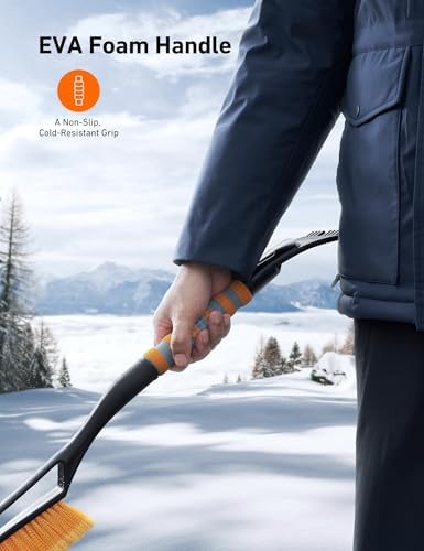 AstroAI 27" 2-in-1 Detachable Snow Brush and 62" Heavy-Duty Snow Shovel