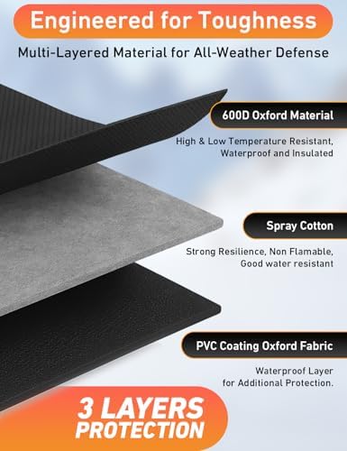 EcoNour Car Snow Cover Compatible for Hyundai Elantra | Windshield Cover for Ice and Snow with S-Hook Straps | Heavy-Duty 600D Oxford Winter Car Cover, Waterproof & Anti-Slip