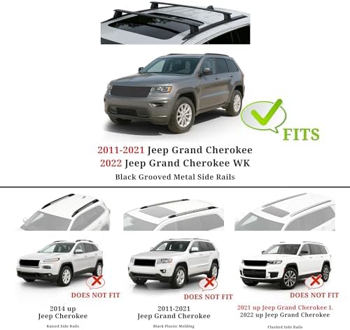 ALMULOO Roof Rack Cross Bars Compatible with 2011-2022 Jeep Grand Cherokee