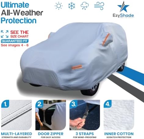 EzyShade SUV Car Cover Waterproof All Weather. See Size-Chart. Size S5