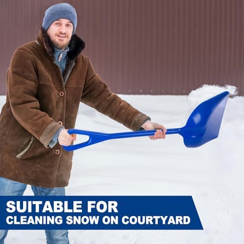 Frienda 6 Pcs Plastic Snow Shovel Large Scoop Shovel, Blue