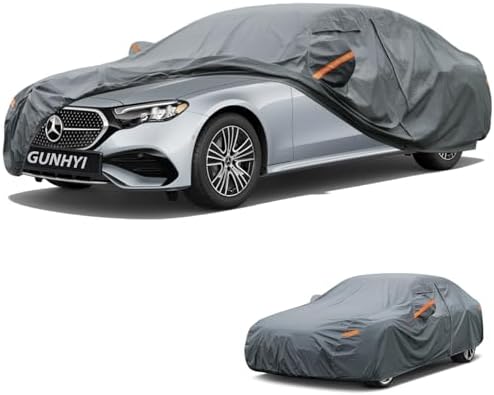 GUNHYI Premium Car Cover Custom Fit Mercedes-Benz E-Class, 16 Layers Heavy Duty Car Cover Waterproof All Weather with Zipper Door for Sun Rain Snow Dust Uv Protection